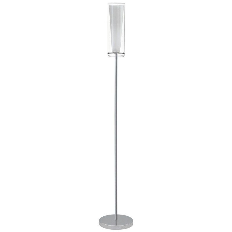 Chrome design floor lamp glass, Barceno, with switch