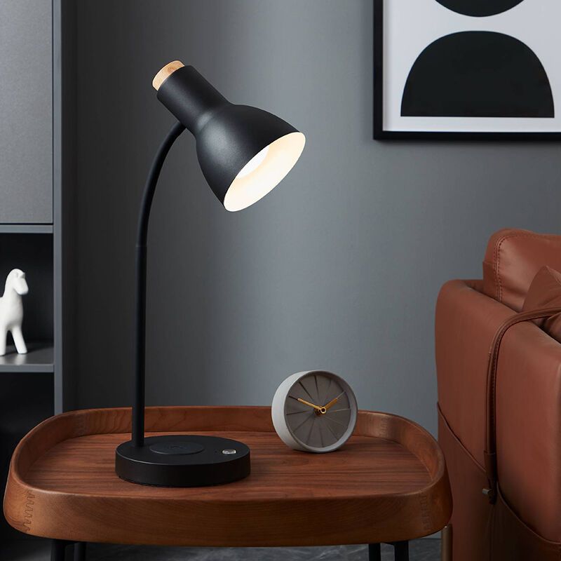 Black modern table lamp aluminium, Serena, 5,5W, 3000K LED, with touch dimmer Black modern table lamp aluminium, Serena, 5,5W, 3000K LED, with touch dimmer