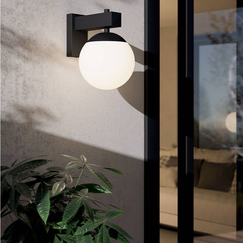 Black modern outdoor light glass, Boris, IP44 Black modern outdoor light glass, Boris, IP44