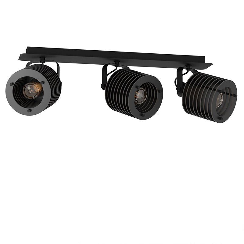 Black industrial ceiling spotlight wood, Randy