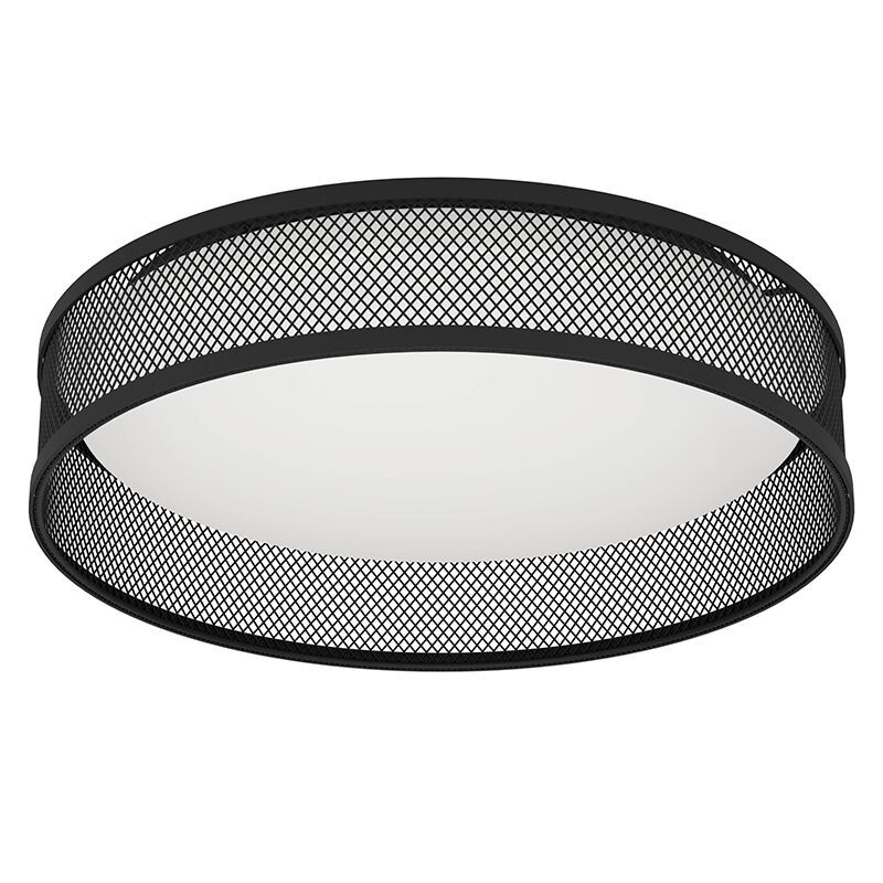 Black flush ceiling light steel, Jolene, 20W, 3000K LED Black flush ceiling light steel, Jolene, 20W, 3000K LED