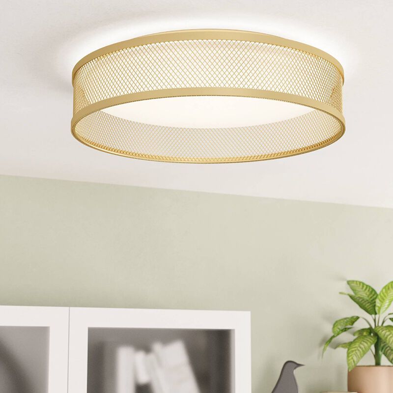Brass flush ceiling light steel, Jolene, 20W, 3000K LED Brass flush ceiling light steel, Jolene, 20W, 3000K LED