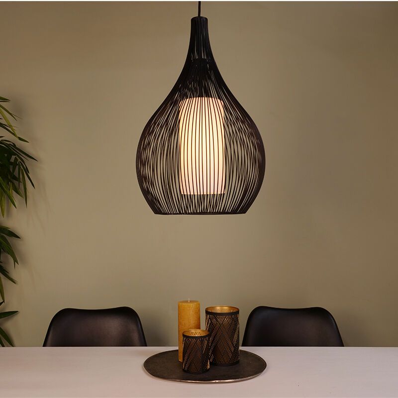 Black industrial pendant light glass, Maritima