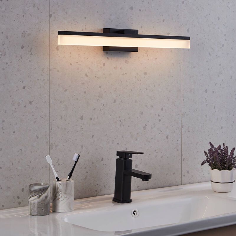 Black modern bathroom wall light aluminium, Michelle, 11W, 3000K LED, IP44
