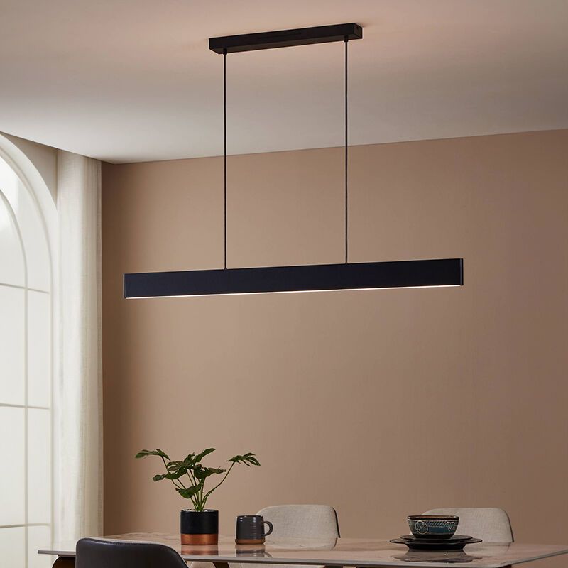 Black modern smart pendant light aluminium, Andrew, 19W, warm to cold white adjustable LED