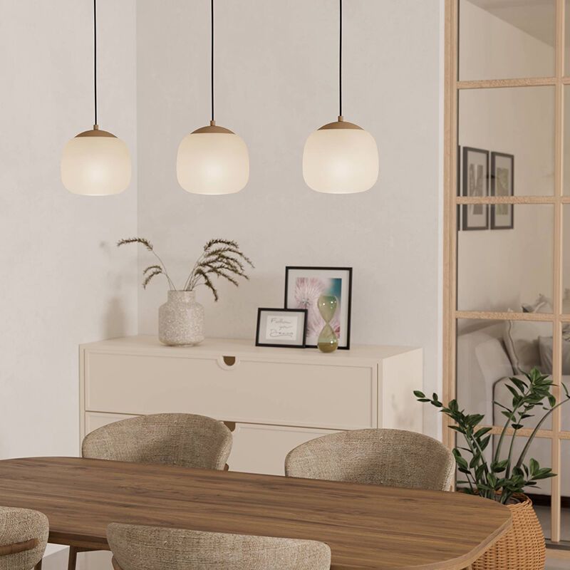 Taupe pendant light glass, Claudia