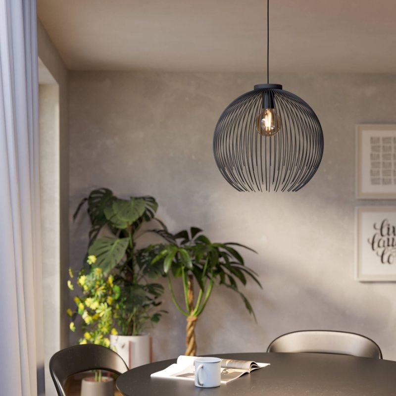 Black industrial pendant light steel, Keimpe