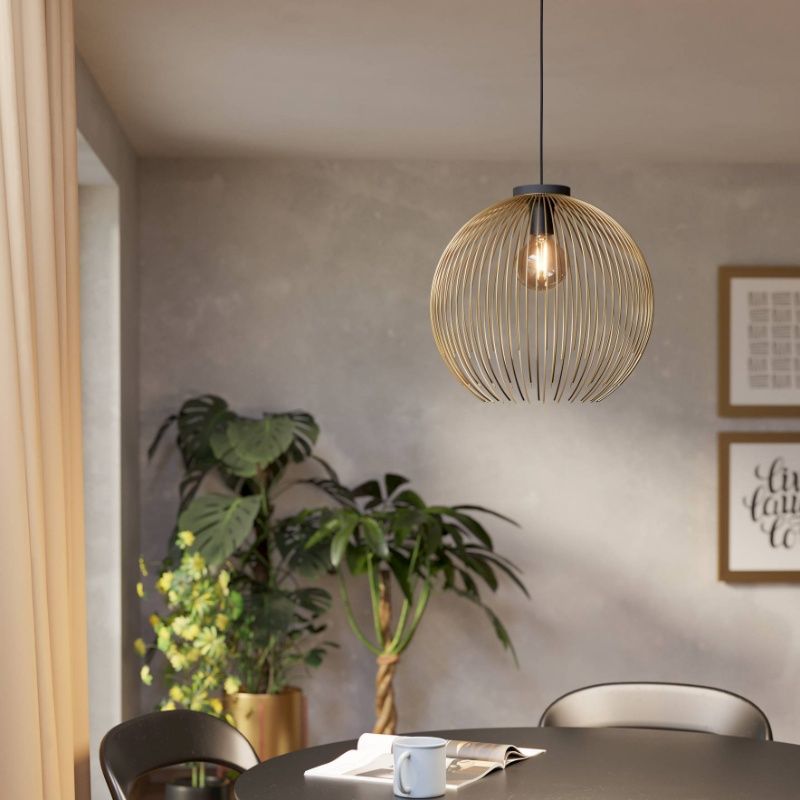 Golden industrial pendant light steel, Keimpe