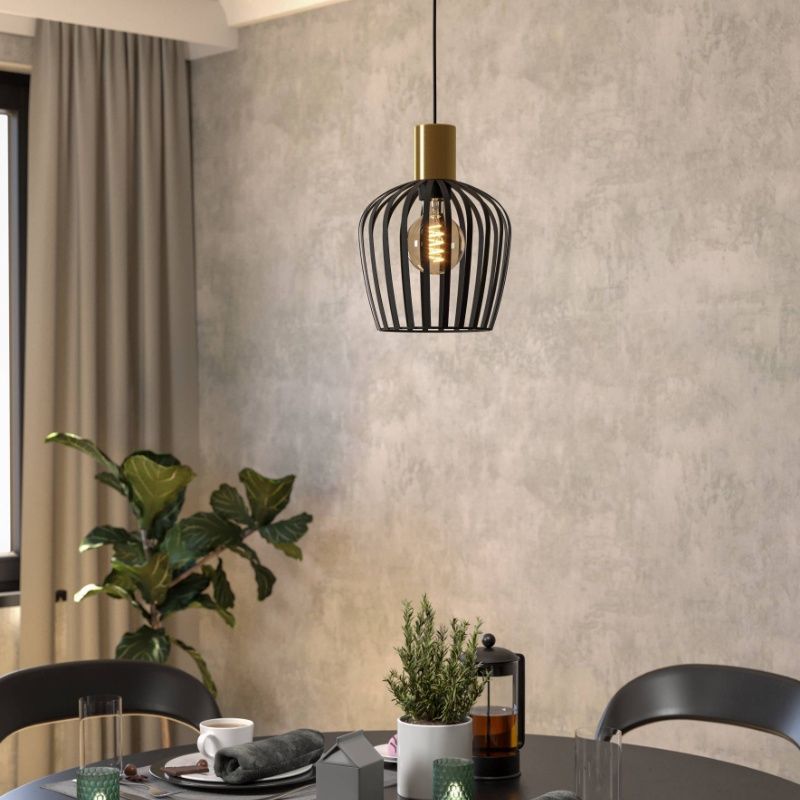 Black industrial pendant light steel, Insaf