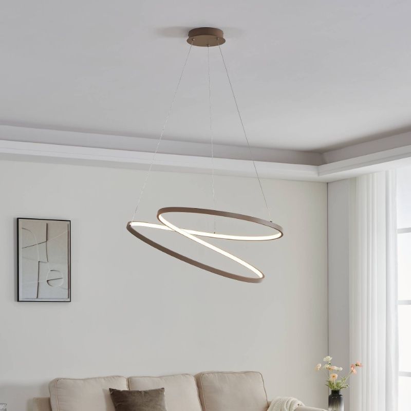 Beige modern pendant light aluminium, Ties, 42W, 3000K LED