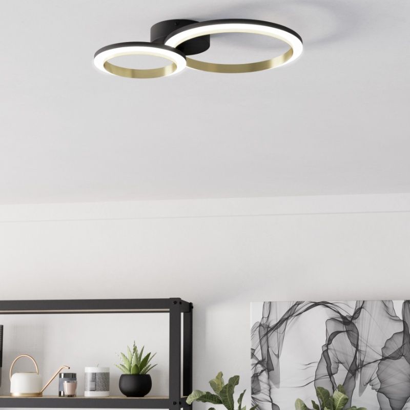 Brass design ceiling light plastic, Conrad, 12W, 4000K LED, 3-step dimmable Brass design ceiling light plastic, Conrad, 12W, 4000K LED, 3-step dimmable