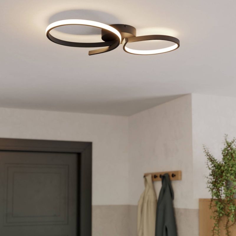 Black modern ceiling light aluminium, Thekla, 21W, 3000K LED