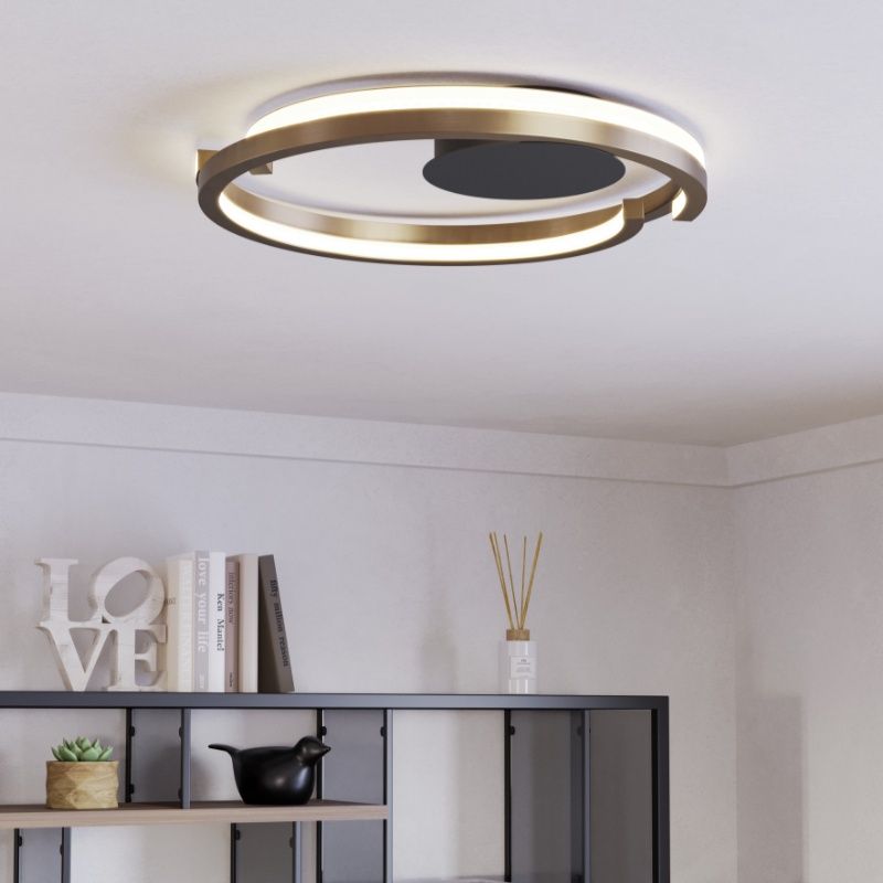 Copper modern flush ceiling light plastic, Madhvi, 20W, warm to cold white adjustable LED, with remote control Copper modern flush ceiling light plastic, Madhvi, 20W, warm to cold white adjustable LED, with remote control