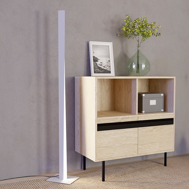 White design floor lamp plastic, Birkan, 10,5W, RGBW LED, with remote control