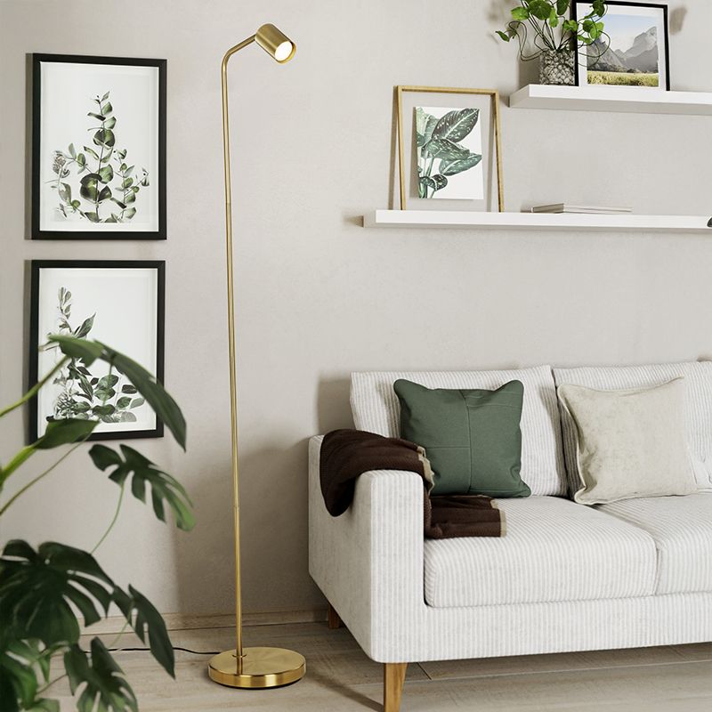 Brass modern floor lamp steel, Rochdi, with switch Brass modern floor lamp steel, Rochdi, with switch