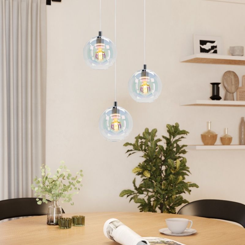 Transparent modern pendant light glass, Achek