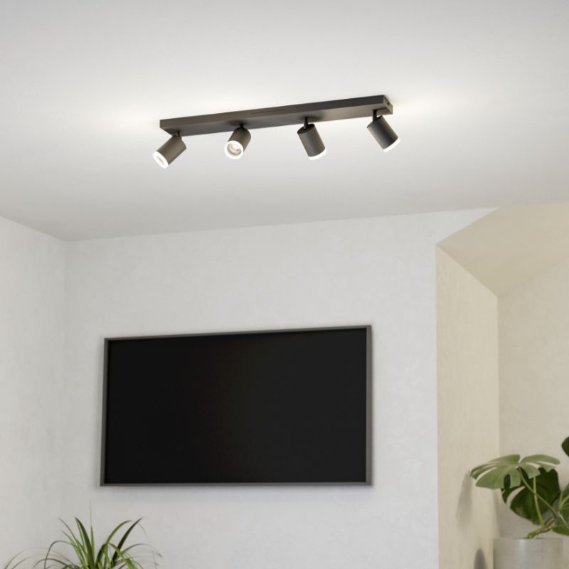 Black modern smart ceiling light aluminium, Mayke, 3,7W, RGBW LED, with remote control Black modern smart ceiling light aluminium, Mayke, 3,7W, RGBW LED, with remote control