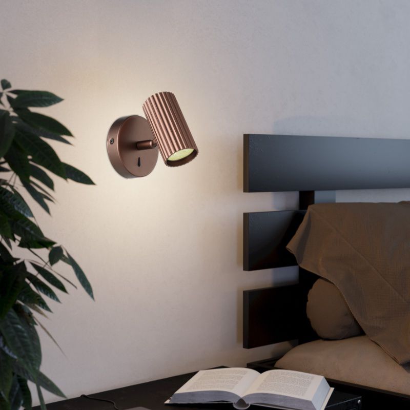 Bronze modern wall spotlight aluminium, Vikram, with switch Bronze modern wall spotlight aluminium, Vikram, with switch