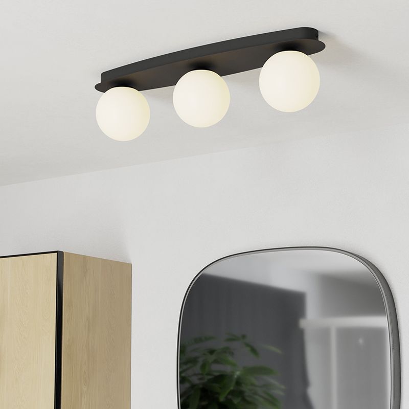 Black modern ceiling light steel, Cornee, 4,2W, 2700K LED, IP44 Black modern ceiling light steel, Cornee, 4,2W, 2700K LED, IP44