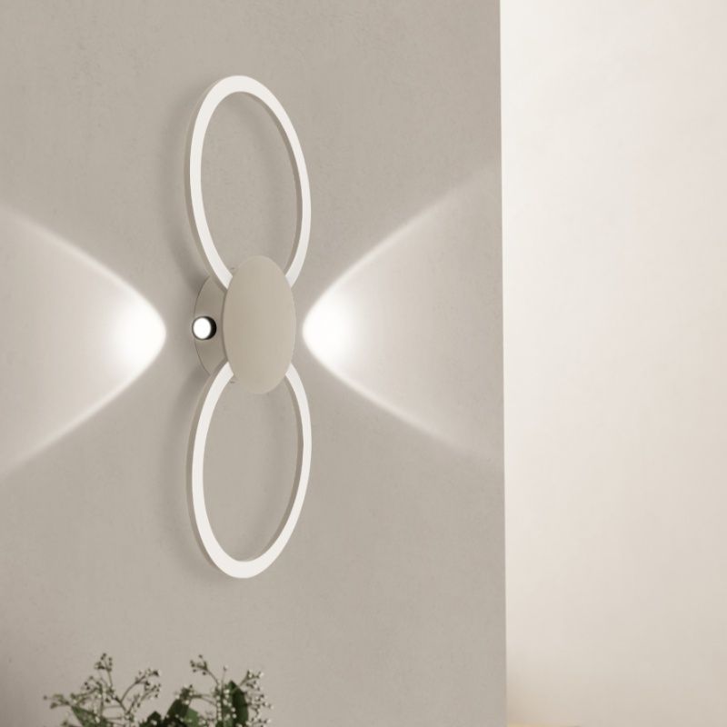 Brown design wall light aluminium, Vixa, 20W, 3000K LED