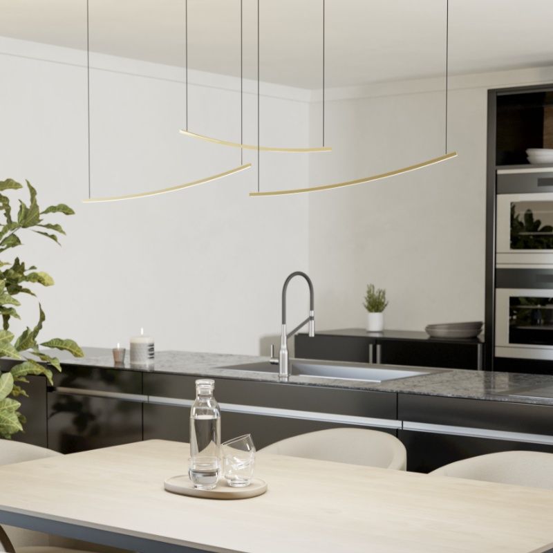 Brass modern pendant light plastic, Vilko, 22W, white switch LED Brass modern pendant light plastic, Vilko, 22W, white switch LED