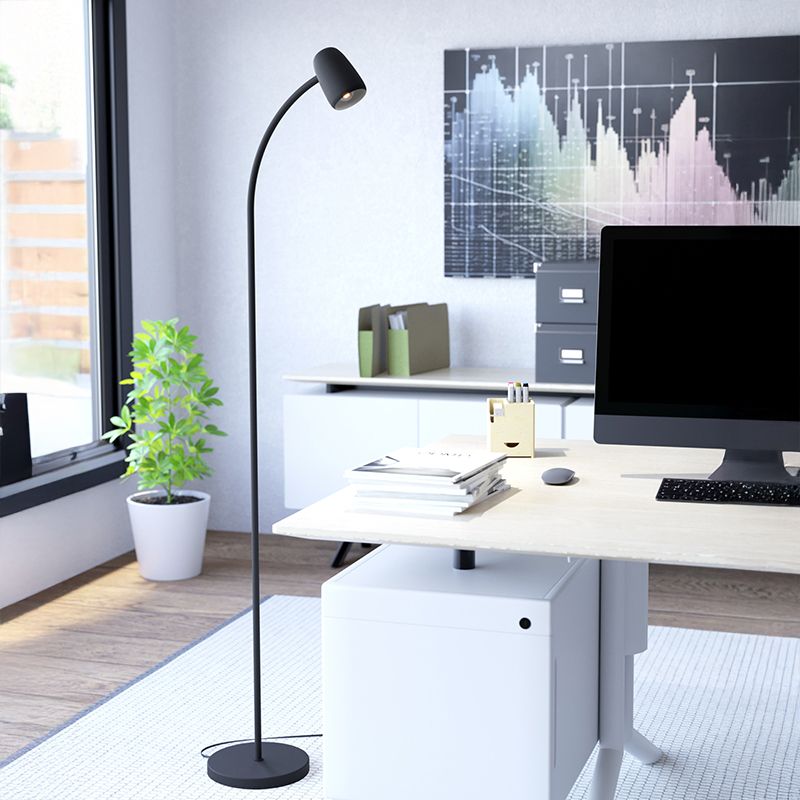 Black modern floor lamp steel, Sahila, with switch Black modern floor lamp steel, Sahila, with switch
