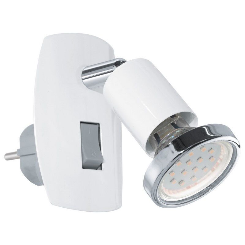 White plug in wall light metal, Alejandra, with switch White plug in wall light metal, Alejandra, with switch