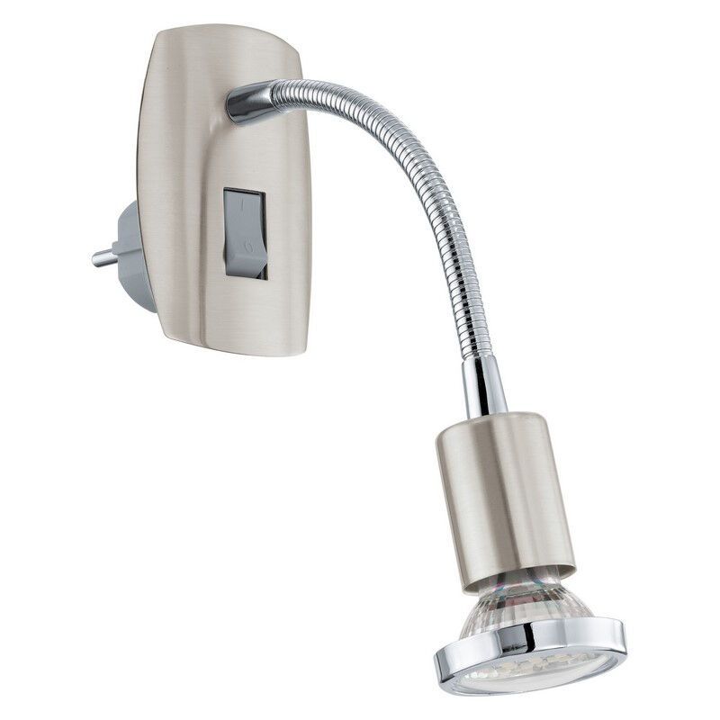 Nickel plug in wall light metal, Alejandra, with switch Nickel plug in wall light metal, Alejandra, with switch