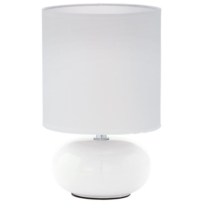 White table lamp fabric, Matthew, with switch
