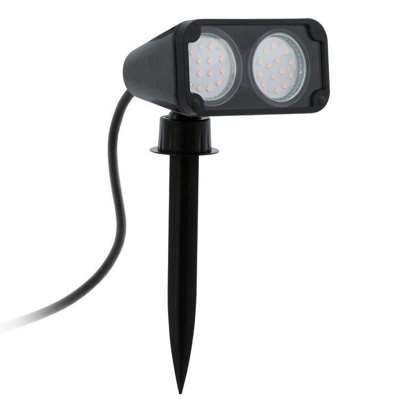 Black garden spike light plastic, Judy, IP44, with switch