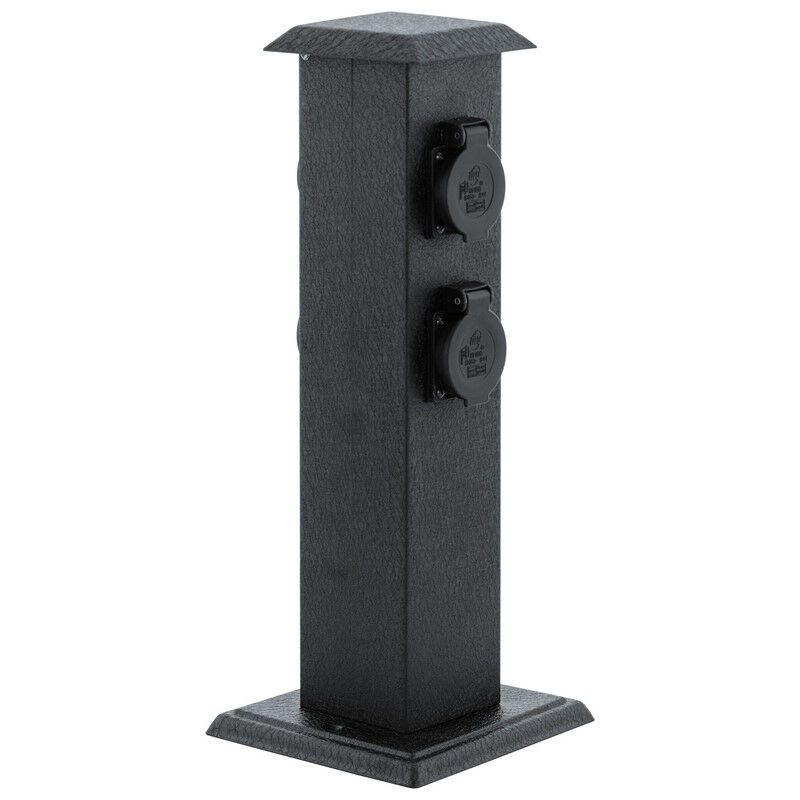 Alek outdoor plastic socket black IP44 Alek outdoor plastic socket black IP44