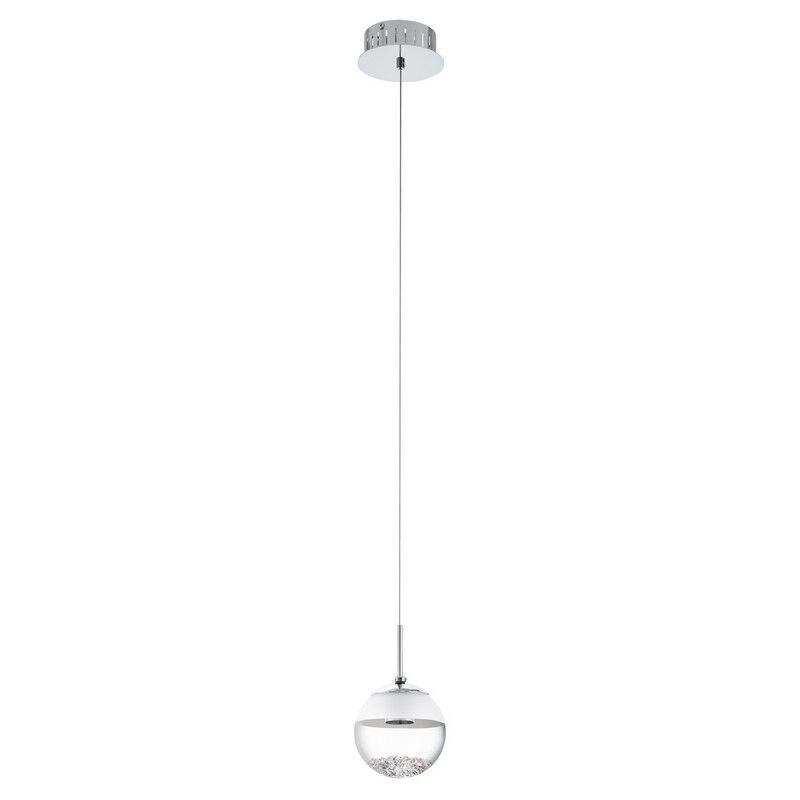 Chrome design pendant light glass, Jorg, 5W, 3000K LED Chrome design pendant light glass, Jorg, 5W, 3000K LED