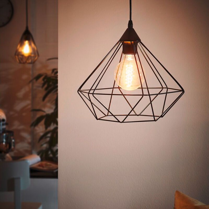 Black industrial pendant light metal, Costel