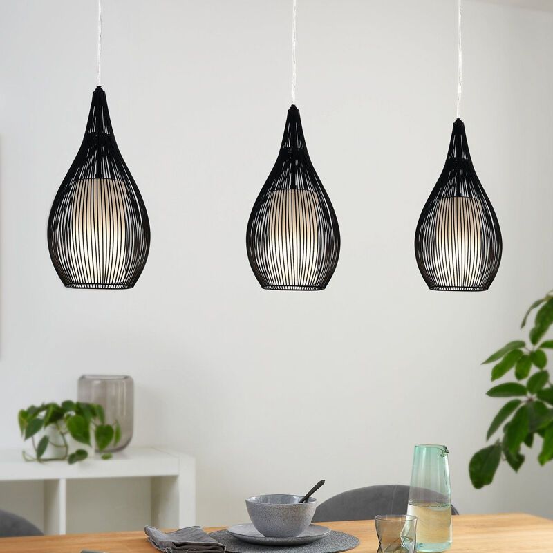 Black modern pendant light glass, Maritima