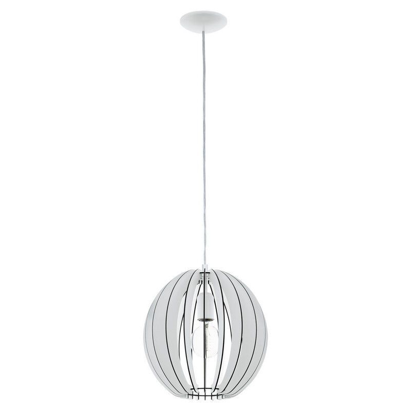 White rustic pendant light wood, Bergama