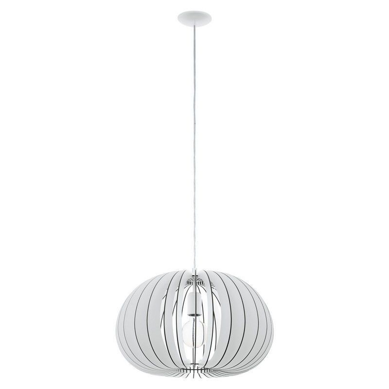 White rustic pendant light wood, Bergama