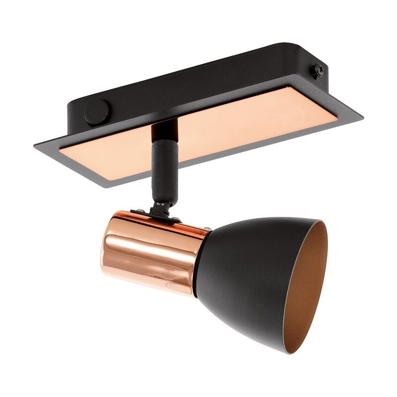 Copper modern ceiling spotlight steel, Angelie, with switch Copper modern ceiling spotlight steel, Angelie, with switch