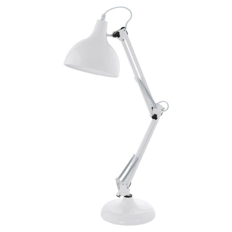 White industrial desk lamp metal, Josha, with switch