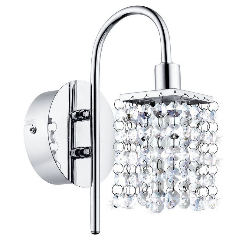 Chrome design wall light crystal, Almedina, IP44 Chrome design wall light crystal, Almedina, IP44