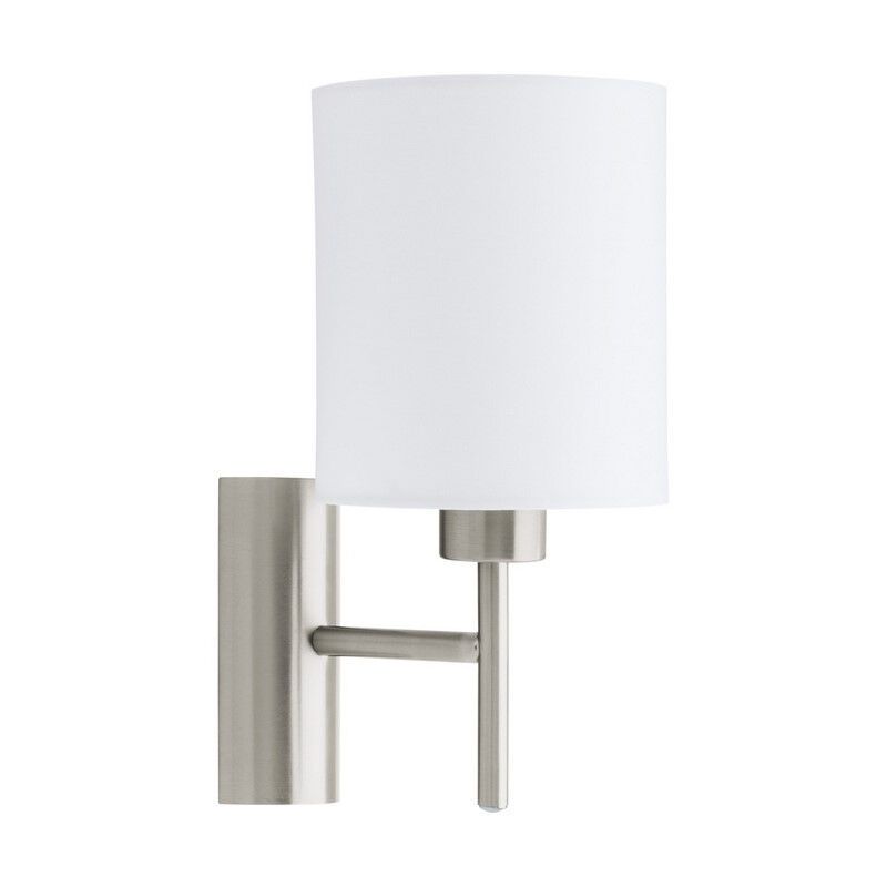 White modern wall light fabric, Abano, with switch White modern wall light fabric, Abano, with switch