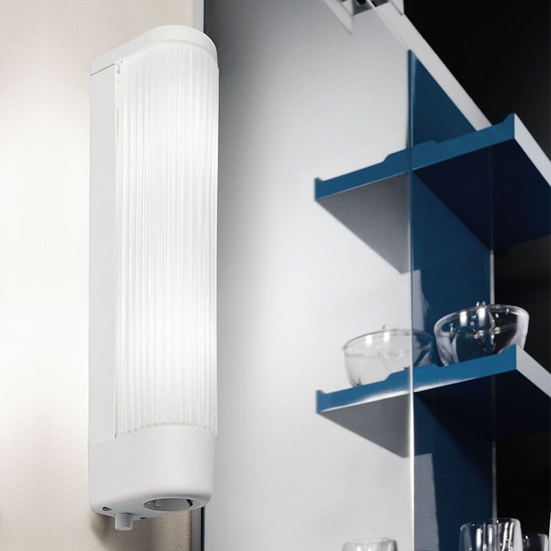 White mirror lighting glass, Amrita, with switch White mirror lighting glass, Amrita, with switch
