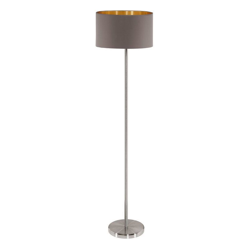 Brown modern floor lamp fabric, Terme, with switch