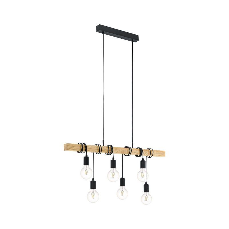 Wood pendant light black, Anton