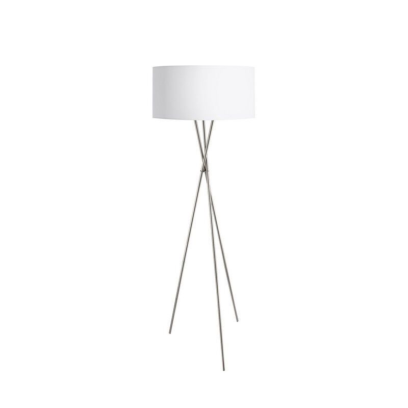 White modern tripod floor lamp fabric, Anuschka, with switch