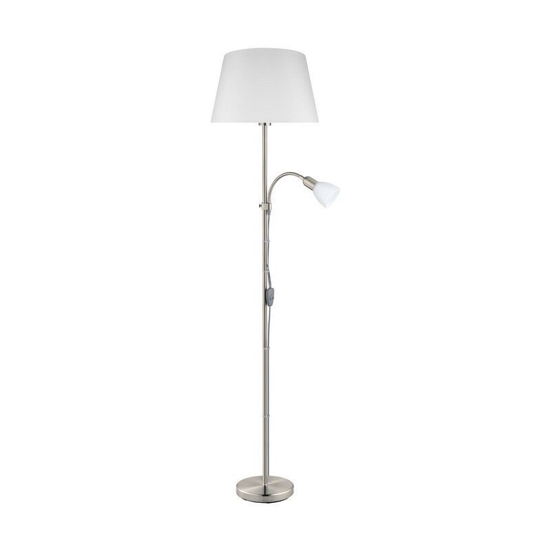 Nickel reading floor lamp fabric, Arris, with switch