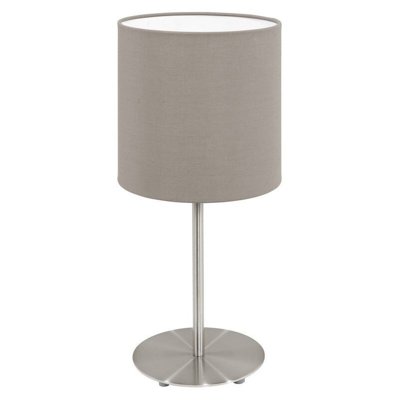 Taupe modern table lamp fabric, Abano, with switch Taupe modern table lamp fabric, Abano, with switch
