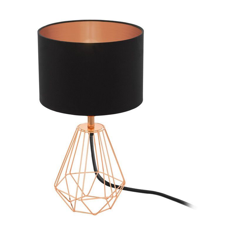 Copper design table lamp fabric, Acri, with switch