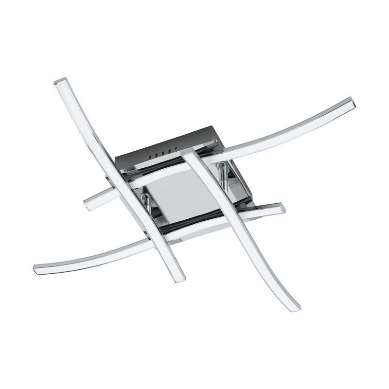 Chrome modern flush ceiling light aluminium, Yorian, 5W, 3000K LED