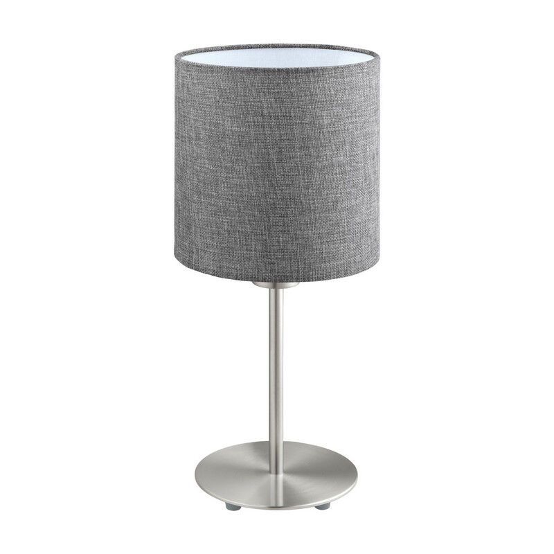 Grey modern table lamp fabric, Abano, with switch