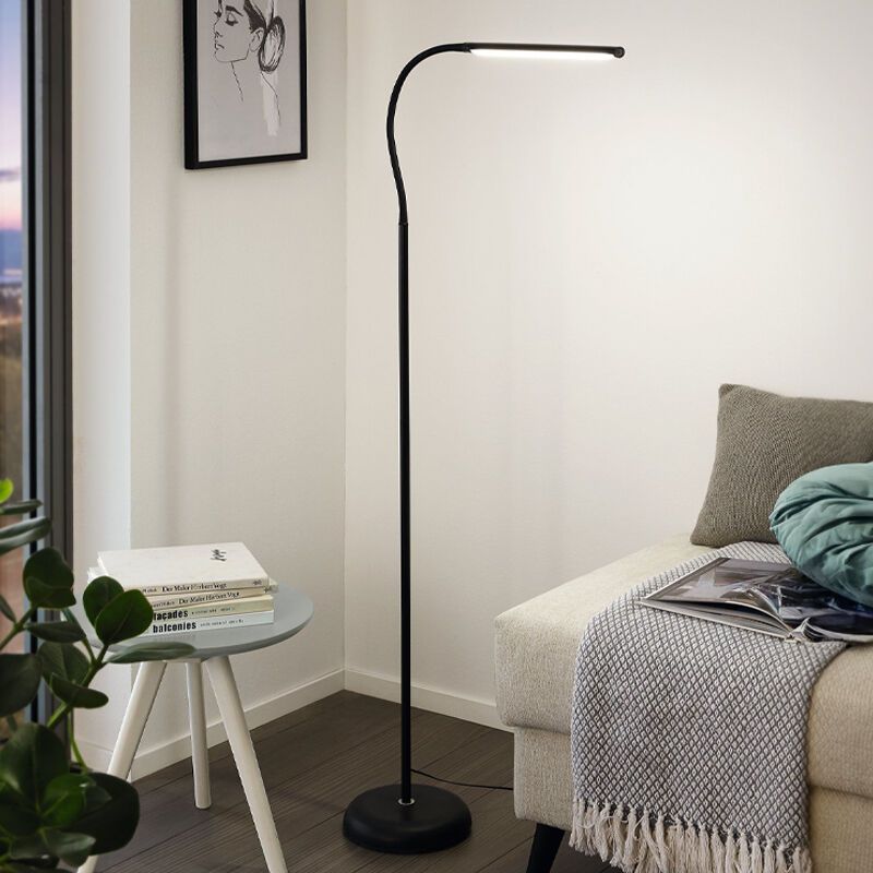 Black modern floor lamp plastic, Brennan, 5W, 4000K LED, with touch dimmer
